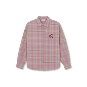 MLB  (3AWSB1061-50PKL) 공용 베이직 코튼 플란넬 체크셔츠