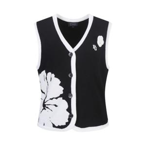 M 파리게이츠골프조끼 NQC 521E1SV202_BK 여성 플로럴 크로셰 투톤 니트 베스트