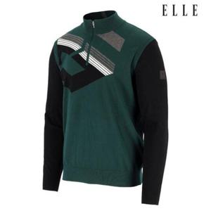 엘르골프 세이브존01 남성 로고 포인트 반집업 스웨터 6J53451 722