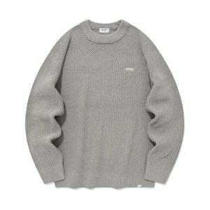 커버낫 COVERNAT 벨벳 박스 어센틱 로고 크루넥 니트 라이트 그레이 CO2303KT07LG 343561