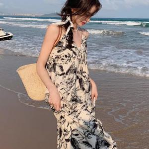 비욘드라이프 페인팅 플로럴드레스 휴양지원피스 1001826