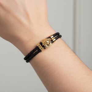 베르사체 DG05579 DMTN D41O 메두사 골드 블랙 가죽 팔찌 배송