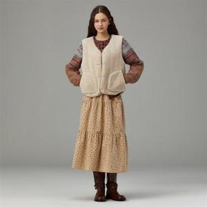 써스데이아일랜드 배색 바인딩 퍼 베스트 T258MVT341W 352370