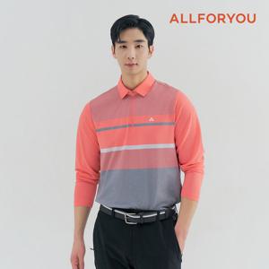 [올포유] 남성 선염 스트라이프 카라 반집업 티셔츠 AMTYN1361-304