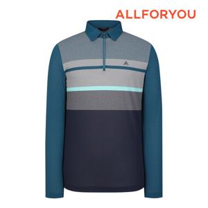 [올포유] 남성 선염 스트라이프 카라 반집업 티셔츠 AMTYN1361-904