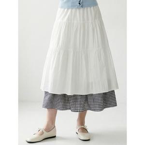 [포커스]포커스 체크 레이어드 티어드 스커트_VF6S1SK8160