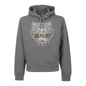 겐조 타이거 로고 자수 후드티셔츠 그레이 FB5 5SW310 4XA 95