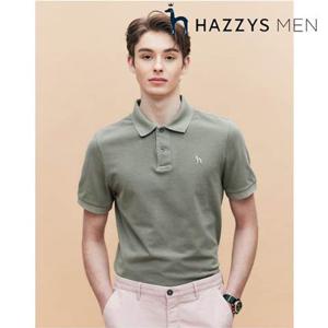 [헤지스남성] (HZTS5B405K2) [25SS][아이코닉][GARMENT DYE] 카키 반팔 피케 티셔츠
