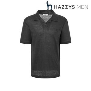 [헤지스남성] (HZTS5B409CG) [25SS]차콜그레이 멜란지 린넨 반팔카라티셔츠