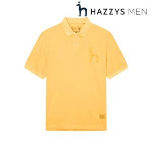 [헤지스남성] (HZTS5B002Y2) [25주년][GARMENT DYE] 옐로우 빅퍼피 반팔 피케 티셔츠