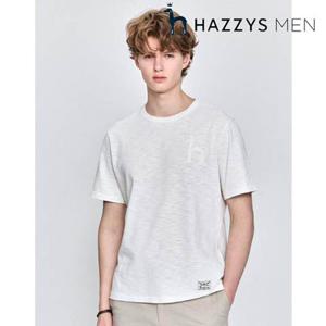 [헤지스남성] (HZTS5B003OW) [25주년][GARMENT DYE] 오프화이트 빅퍼피 반팔 크루넥 티셔츠