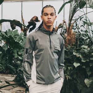 챌린저 우븐 하이브리드 하프집업 남성 긴팔티셔츠 라이트그레이 CHD1MLT0133LG