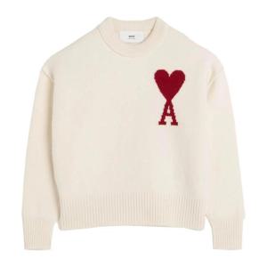 25SS 아미 빅로고 오버핏 크루넥 울 니트 오프화이트 UKS006018154