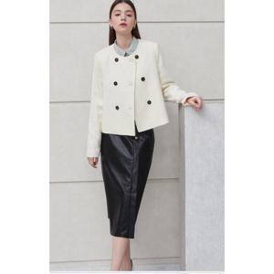 [더아이잗]더아이잗 메탈 버튼 에코 레더 스커트 IN3A0SK02