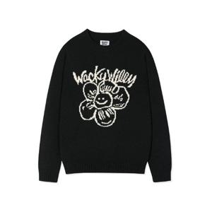 M 와키윌리반팔티 CQK WA2503KT15BK 빅릴리 그래픽 풀오버 니트 블랙