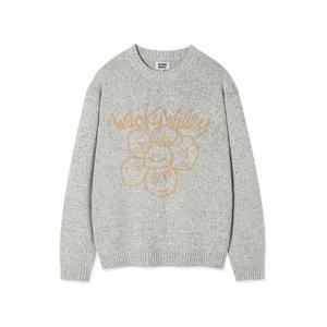 M 와키윌리반팔티 CQK WA2503KT15GR 빅릴리 그래픽 풀오버 니트 그레이