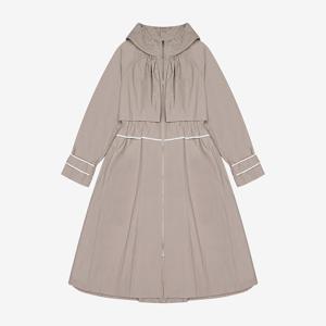 [베스띠벨리]후드 셔링 트렌치 코트 BKNAB2602