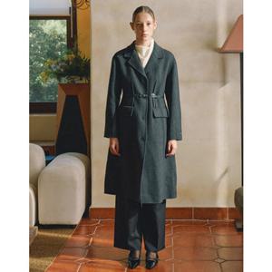 올리브데올리브 (OW4WHA59) 벨티드 싱글 롱 테일러드 핸드메이드 코트