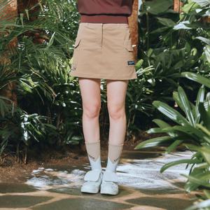 챌린저 양포켓 로고플레이 여성 A라인 큐롯 라이트베이지 CHD2WSK0686LB