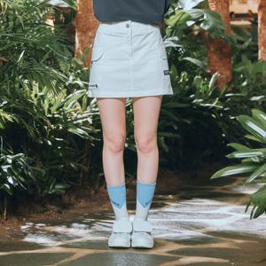 챌린저 양포켓 로고플레이 여성 A라인 큐롯 화이트 CHD2WSK0686WH