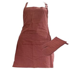 [한일카페트]요리할땐 라인 주방앞치마+장갑 SET (앞치마1매+주방장갑1매)