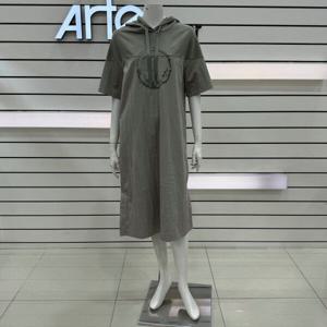 [아르테]프린트 반팔 후드원피스 DQBCWO090_JJ