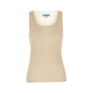 프라다 민소매 골지 탱크탑 P29B10SOOO14QD F0627 TP942639780