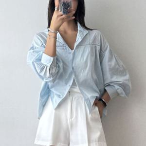 [나크21] (55~99) 러블리펀칭 볼륨소매셔츠 NK31-T-17