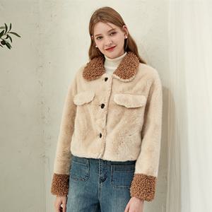 [레코브](2컬러)카라 배색무스탕 LC61DYMT503X