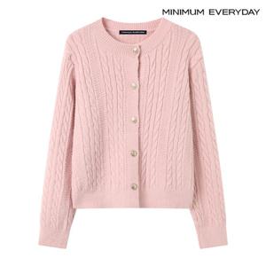 [미니멈][미니멈 에브리데이]심플 꽈배기 골드 버튼 긴팔 가디건 (EB4CK050D)