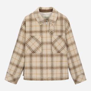 [써스데이아일랜드]체크 트러커 집업 자켓 T258MJK933W