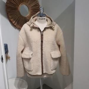 르피타 HC06 뽀글이 후드 집업(아이보리) L254UJKC56