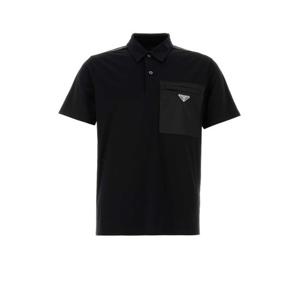 26 SS 프라다 로고 플라크 숏슬리브 코튼블렌드 폴로셔츠 F0806 UJN703S211152Z