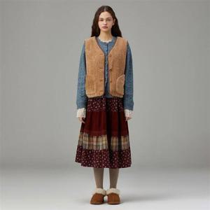 써스데이아일랜드 [KiiiKiii ] 배색 바인딩 퍼 베스트(T258MVT342) 353979