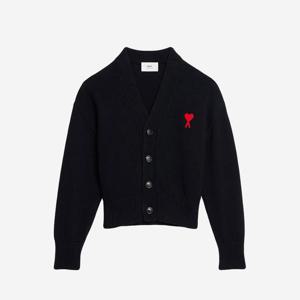 아미 스몰하트로고 자수가디건 블랙 UKC008016009