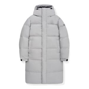 M 와키윌리패딩 CQK MG2404DP02LG 로고 와펜 후드 롱다운 점퍼 라이트 그레이