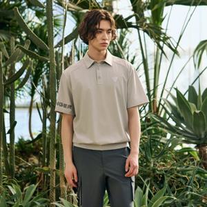 챌린저 남성 트라이앵글 포인트 블루종 카라 티셔츠 라이트그레이 CHE2MST5233LG