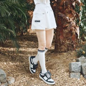 챌린저 탈부착 메쉬빅포켓 허리스트링 여성 큐롯형 반바지 화이트 CHD2WHP0684WH