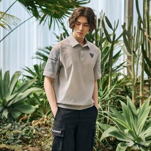 챌린저 남성 에어쿨 냉감 반팔 카라 우븐탑 스톤그레이 CHE2MWT5213SG