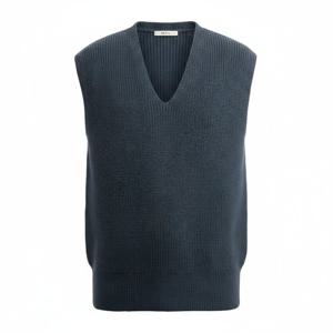 MARGARET HOWELL MHL CHUNKY RIBBED SLIPOVER - UNIFORM BLUE (MHKN0110A24KLF UNB) (MHL 청키 리브 슬립오버)