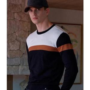 [엘르골프]가슴 보더 라운드 스웨터6k53303