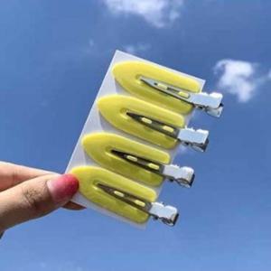 메이크업용 앞머리 사이드 헤어핀4P세트 옐로우