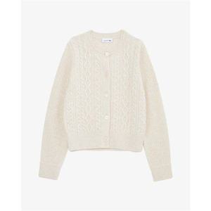 라코스테 25FW 여성 케이블 크롭 가디건 AF789E-55NXFJ(크림) 351802