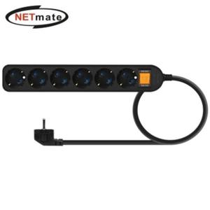 부품 강원전자 넷메이트 SAFE 멀티탭 6구 접지 (블랙) 1.5m NM-SB615