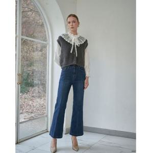 [르니앤맥코이(여성)]페이크퍼 V넥버튼 니트베스트 (ML01KV735FJY)