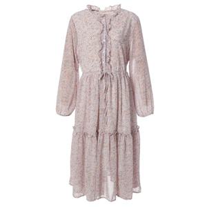 [페이지플린]넥 프릴 플라워 티어드 쉬폰 원피스 (F5AOP502)