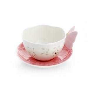 [레녹스]버터플라이메도우 나비핸들 커피잔 1인조 세트(핑크)