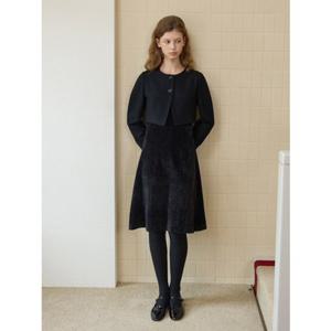 올리브데올리브 (OW5WOA27) 울자켓 레이어드 플레어 벨벳 원피스