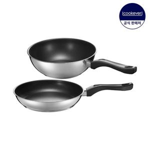 쿡에버 슈퍼슬라이드 인덕션 코팅 프라이팬 2종 세트 (팬26+웍26)