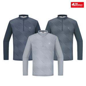 [레드페이스 본사] 남성 스퀘어라인도트짚티셔츠 REWMTSS24011